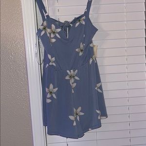 blue floral romper